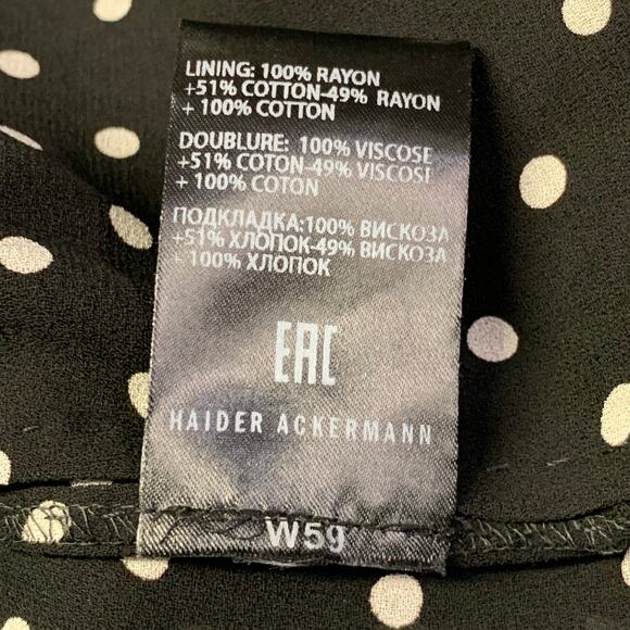 HAIDER ACKERMANN Size 42 Black White Polka Dot Viscose Sport Coat - Picture 8 of 8